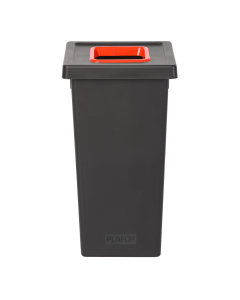Plafor Fit Prullenbak – 75L – recycling - Zwart/Rood